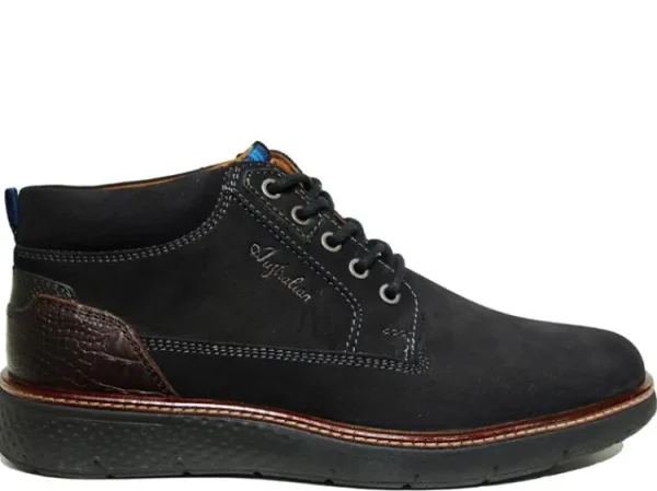 Veterschoenen^Australian Footwear Dexter Nubuck Zwart