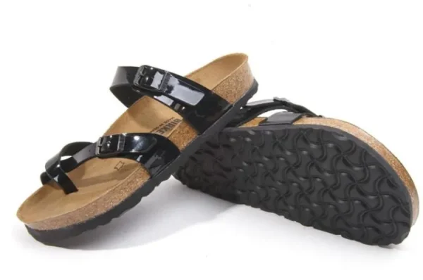 Slippers^Birkenstock Mayari schwarz lack