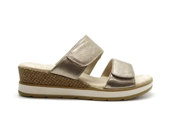 Slippers^Caprice 9-27250-42 taupe metallic