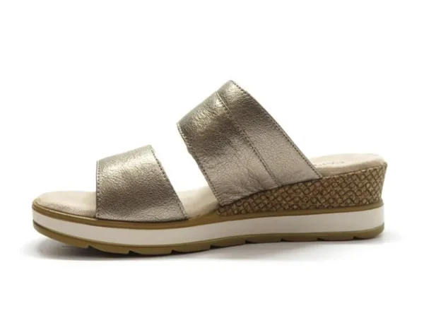 Slippers^Caprice 9-27250-42 taupe metallic