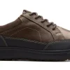 Veterschoenen^Clarks Mapstone Logtx dark brown lea