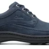 Veterschoenen^Clarks Nature Three navy nubuck