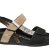 Sandalen^Durea 7418 wijdte H Zwart Taupe Walnut