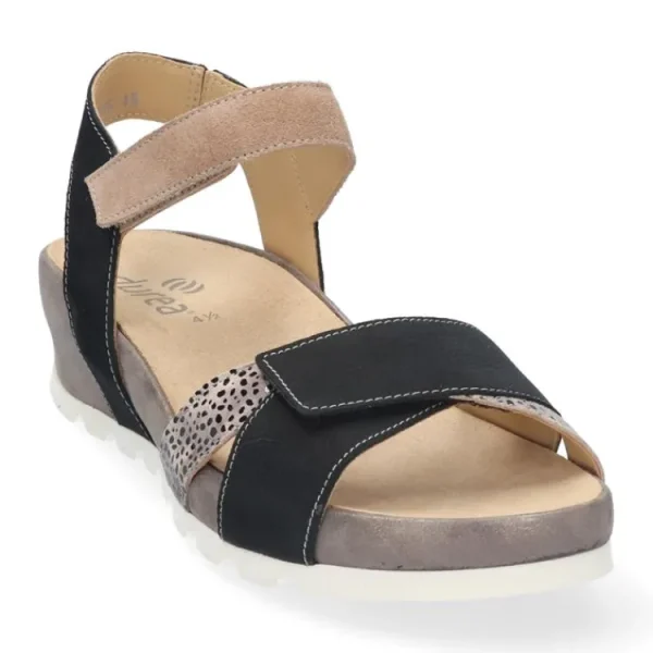 Sandalen^Durea 7403 wijdte K zwart/taupe