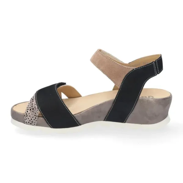 Sandalen^Durea 7403 wijdte K zwart/taupe