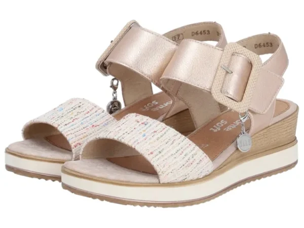 Sandalen^Remonte D6453 weiss-multi/kupfer