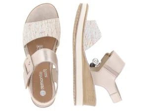 Sandalen^Remonte D6453 weiss-multi/kupfer