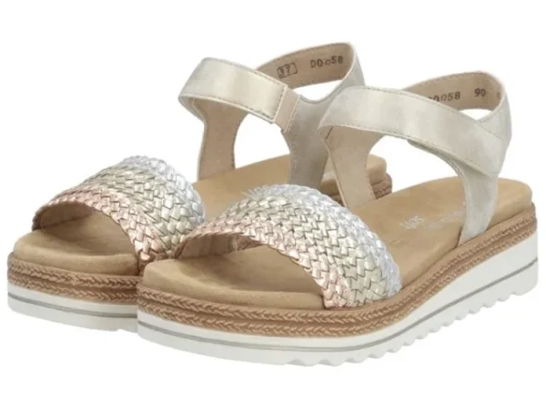 Sandalen^Remonte D0Q58 copper-gold-silver/muschel