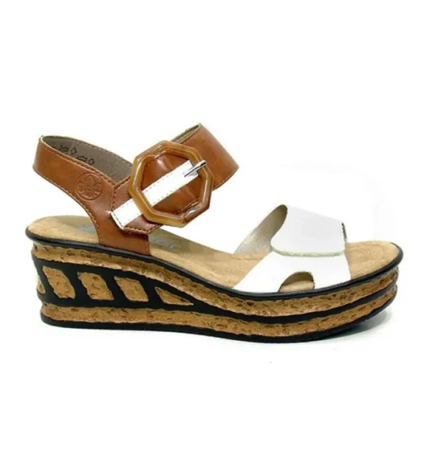 Sandalen^Rieker 68176 weiss/sherry