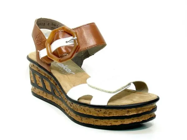 Sandalen^Rieker 68176 weiss/sherry