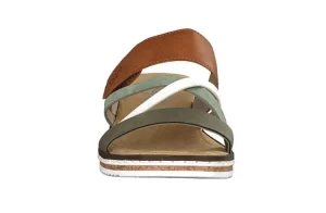 Slippers^Rieker V3652 olive/offwhite/mint/cayenne