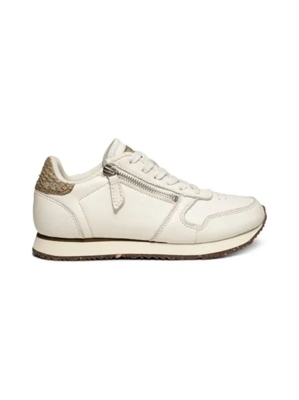 Sneakers^Woden Ydun Leather Zip Wit